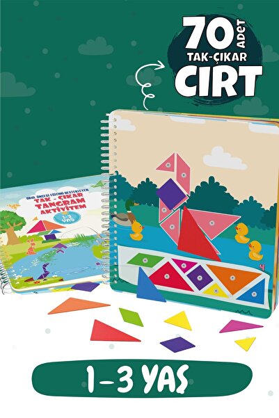 Bunbaza Çocuğumun Cırt Cırtlı Tak - Çıkar Tangram Aktivite Kitabı 1-3 Yaş, Ok...