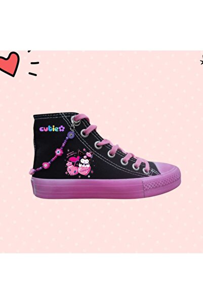 Amazoonkids Old Sevimli Baskılı Sneaker Spor Ayakkabı Canvas Rose