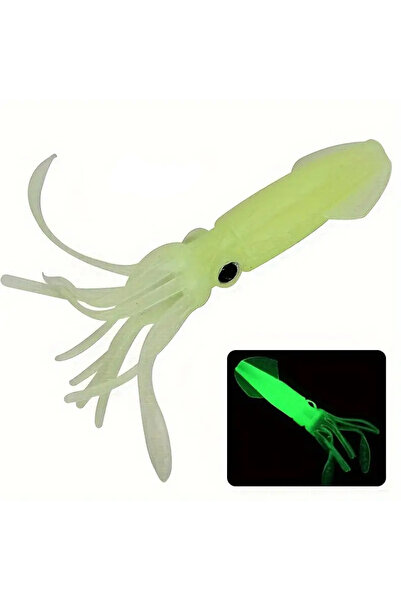 RENGARENK Karanlıkta Parlayan Yapay Kalamar Silikon Jig, Işıklanabilir (GLOW)
