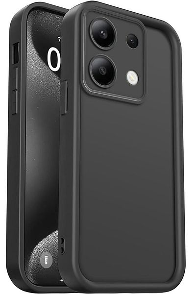 Fibaks حافظة لهاتف Xiaomi Redmi Note 13 Pro 4G مع حماية للكاميرا، غطاء سيليكون أسود ناعم الملمس ممتص للصدمات
