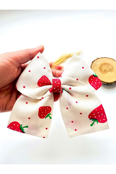 seyranat Beyaz Renk Kırmızı Çilek Meyve Desenli Otomatik Klipsli Kaliteli Fiy...