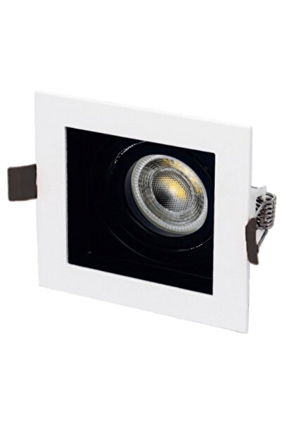 Cata Ct-5222 Pars Kare Boş Spot Kasası Beyaz-Siyah GU10 - 12'Lİ PAKET (Ampuls...