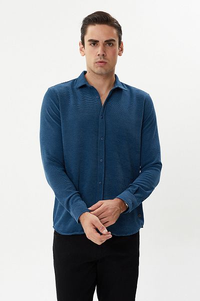 Twister Jeans Мъжка риза EG 1888 Self-Textured Seersucker