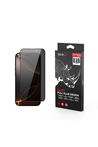 zore Apple iPhone 16 Pro Max Uyumlu Rika Premium Privacy Temperli Cam Hayalet...