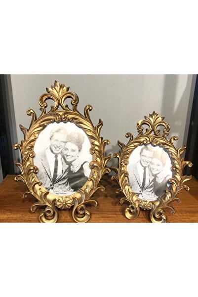 MGS COLLECTION Dekoratif Polyester Resim Çerçevesi Oymalı Oval Çerçeve İkili