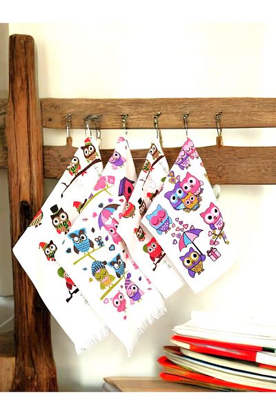CNR Garden Set of 4 Kitchen Towels Heart Towel Hand Face Towel Set Drying Cloth 30X50 40X60