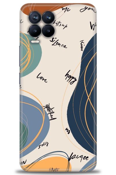 MRCİLETİSİM Realme 8 Case Hd Printed Case - Happy
