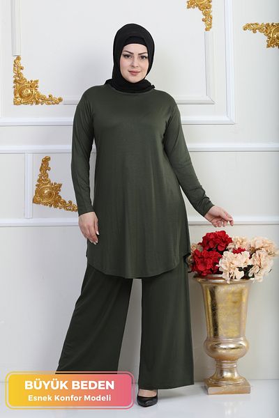 tarzımsüper Παντελόνι New Season Tunic Κοστούμι δύο τεμαχίων Lycra βαμβακερό ύφασμα Flexible Comfort Μοντέλο Κομψό κοστούμι χιτζάμπ