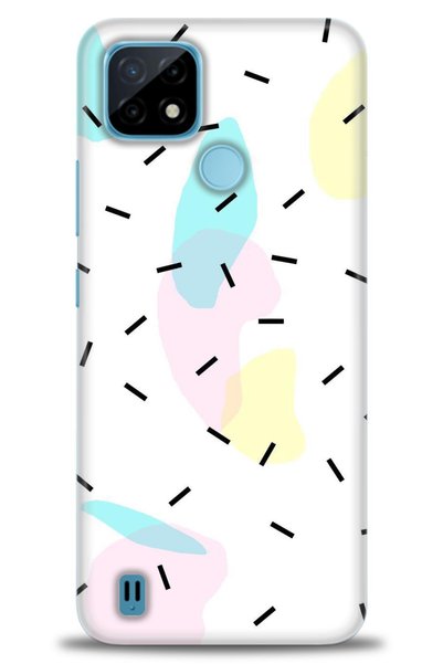 MRCİLETİSİM Realme C21 Case HD Printed Case - Bars and Colors + Full Screen P...