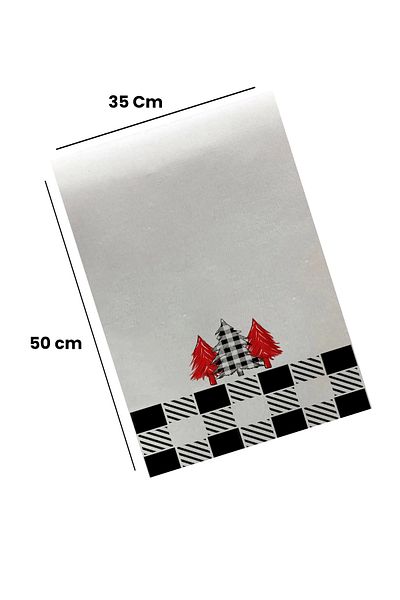 Valerine Life Christmas Red Pine Tree - 100% Cotton Plaid Kitchen Bakery White Hand Towel 2 Pieces