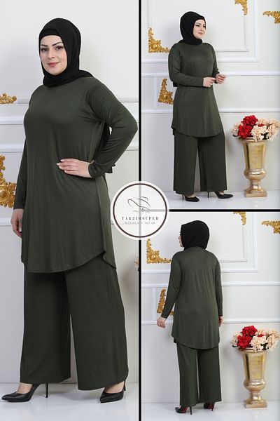 tarzımsüper Παντελόνι New Season Tunic Κοστούμι δύο τεμαχίων Lycra βαμβακερό ύφασμα Flexible Comfort Μοντέλο Κομψό κοστούμι χιτζάμπ