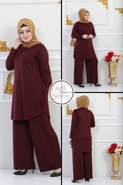 tarzımsüper Παντελόνι New Season Tunic Κοστούμι δύο τεμαχίων Lycra βαμβακερό ύφασμα Flexible Comfort Μοντέλο Κομψό κοστούμι χιτζάμπ