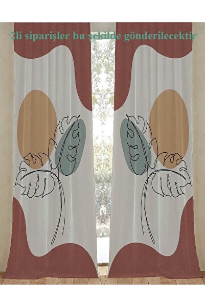 GREENDECOR Leaf Bohemian Pattern Digital Printed Background Curtain (Single Wing) Soft Colorful Background Curtain with Sun Design