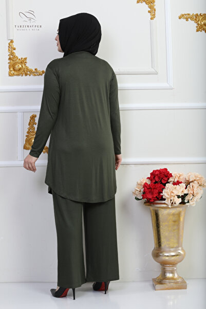 tarzımsüper New Season Trousers Tunic Double Set Lycra Cotton Fabric Flexible Comfort Model Stylish Hijab Set
