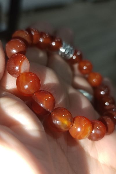 TAŞÇIZADE Brown Agate 10 mm Facet Cut Natural Stone Bracelet