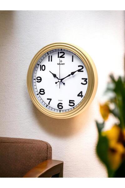 Genel Markalar 200-A Klasik Kadran Gold Renk Sessiz Akar 30 cm Duvar Saati