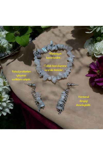feyza collection Natural Stone Drimsel Energy Set - Moon Stone