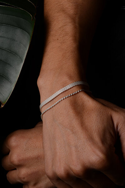 Ricco Jewellery 925 Ayar Gümüş Old Money Hasır Bileklik • Made In Italy • Luxury Silver