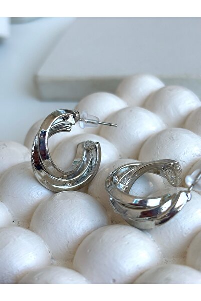 Ressia Vintage Asymmetrical Cut Three Rows Hoop Earrings