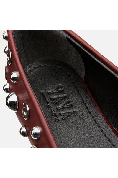Yaya by Hotiç Mary Jane Claret Red Women's Stone Ballerinas