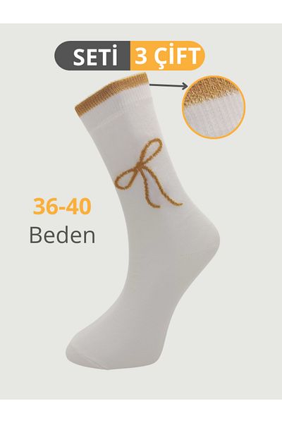 truyana Combed Cotton Ribbon Glitter Patterned Socks