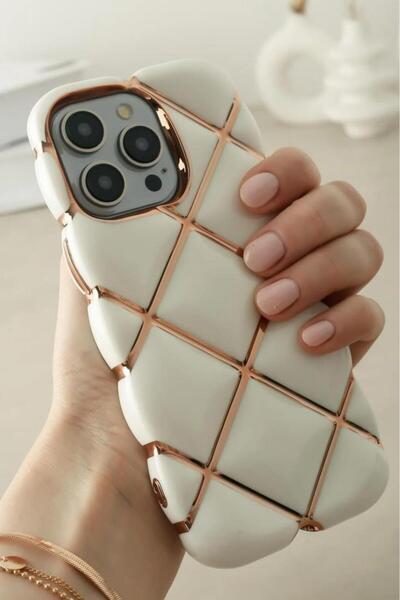 3GEN CASE iPhone 15 Pro Max Compatible Embossed 3D Diamond Patterned Diana Case with Gilding Line Detail