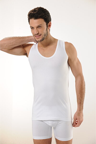 MODA Μαλακό βαμβακερό και ελαστικό ύφασμα ανδρικά λευκά εσώρουχα με λουράκια