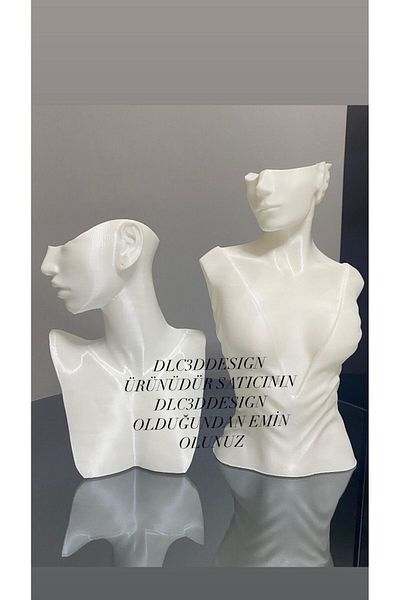 Goplast Premium Set of 2 Decorative Manikin and Display Stand - Necklace and Ring Jewelry Organizer