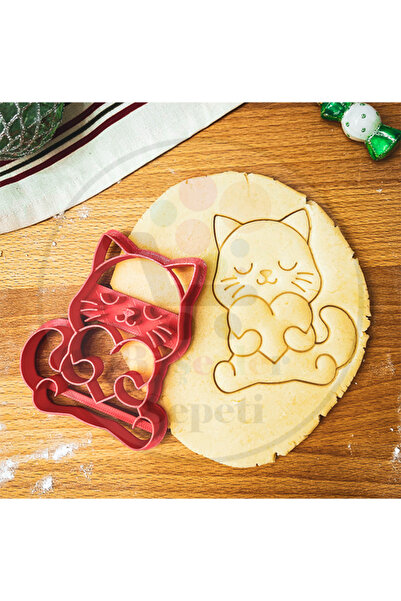 Bi'şeyler Sepeti قالب كوكيز على شكل قلب للقطط