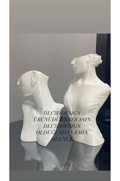 Goplast Premium Set of 2 Decorative Manikin and Display Stand - Necklace and Ring Jewelry Organizer
