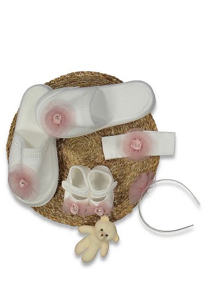 Cherub Baby Mother Baby Slippers Crown Bandana Shoes Maternity Set