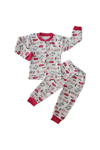 By Cwhr Σετ πιτζάμες για κορίτσια με μοτίβο 100% βαμβακερό με κουμπωτά μπροστ...