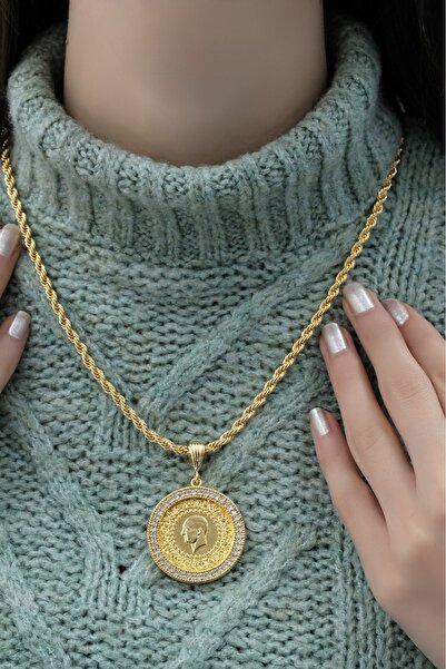 aytekgold Tam Altınlı Halat Kolye