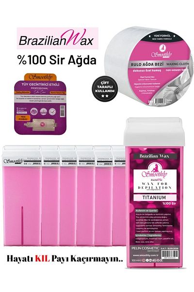 Smoothly Brazilian Rool-On Cartridge with 6 Powdered Brazilian Rool-On Cartridges, 1 Piece. Hair Reducing Lotion