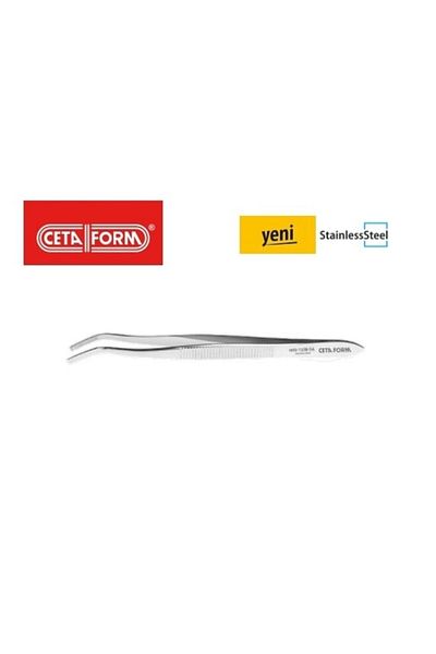 CETA FORM H43-125B-Sa Blunt Tip Tweezers (Serrated-Curved)