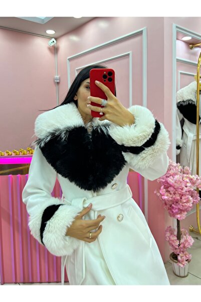 GamzeButik Beyaz Mont