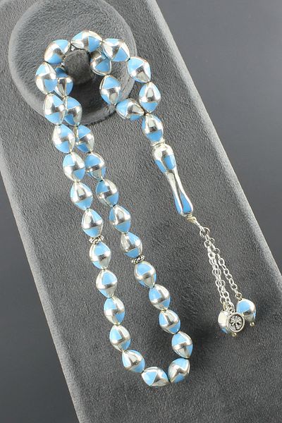 isfahantakı Excellent Enamelled Cage Rosary Large Size 8X12 mm Heavy Rosary