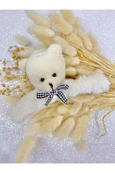 SHEKER HOME Teddy Bear Plush Peg Buckle - Cream