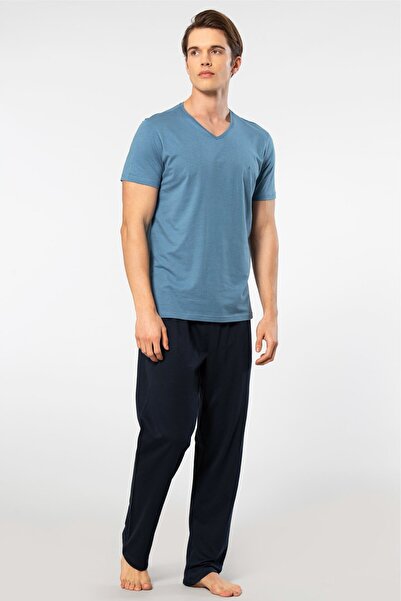 Cacharel Чоловічий 2192/Індиго Короткий рукав Модальний піжамний комплект