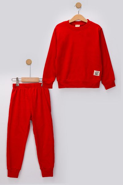 MUTTİ Basic Emblem 2 Thread Crew Neck Seasonal Kids Tracksuit Set