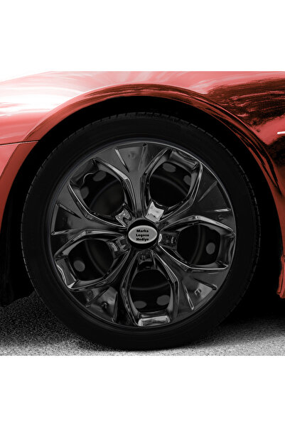 Elize Renault Fluence 15 İnç Jant Kapağı Amblemli Piano Black 4'lü Set 212 ELZ