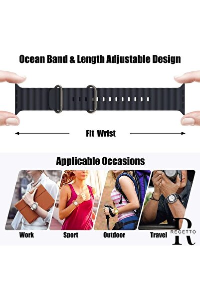 PSGT Apple Watch Compatible 42/44/45/49mm Series 1/2/3/4/5/6/Se/7/8/9 and (46mm Series 10) Cord Loop Ocean