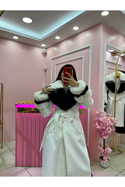 GamzeButik Beyaz Mont