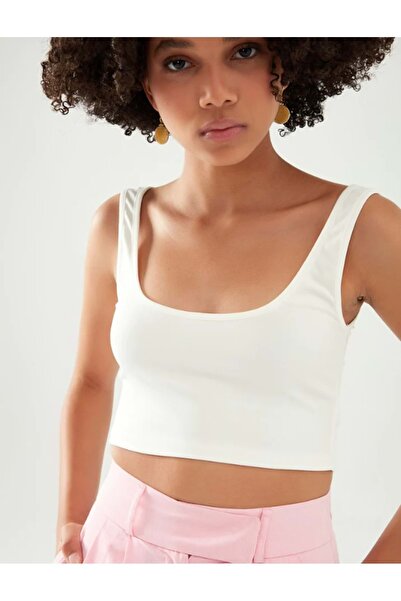 Quzu 21Y22637 بوستير بحزام سميك - أبيض - L