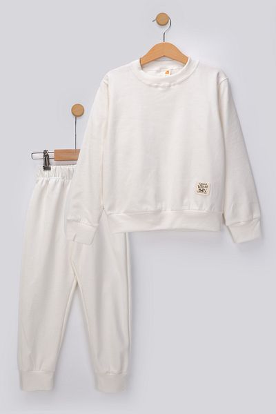 MUTTİ Basic Emblem 2 Thread Crew Neck Seasonal Kids Tracksuit Set