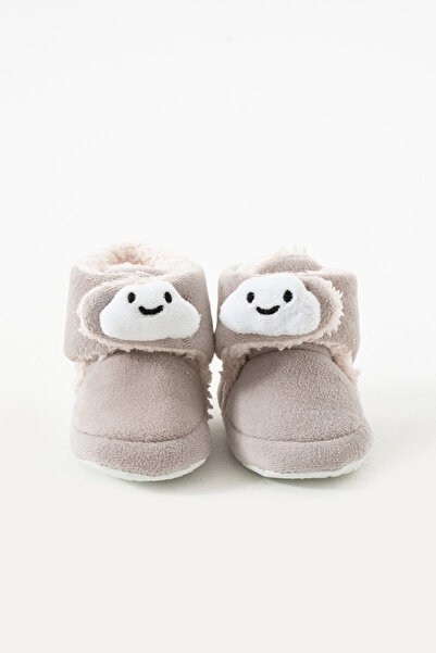 yummy kids Baby Velvet Velcro Comfortable Anti-Slip Sole Brown Booties