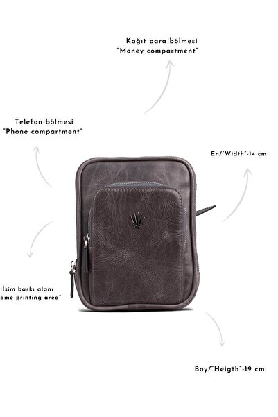 WATCHOFROYAL Tiguan Сіра шкіряна сумка - Bled