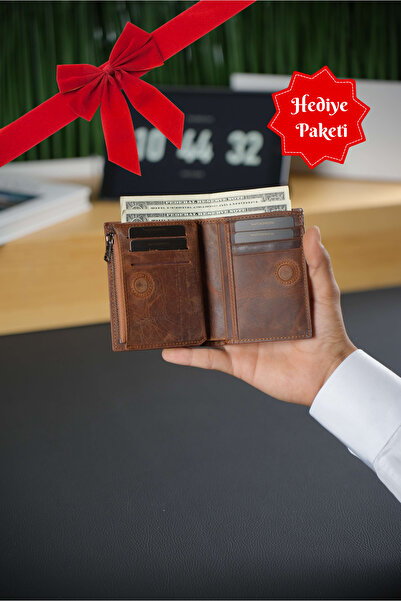 WATCHOFROYAL Rowlıng Crazy Taba Hakiki Deri Cüzdan