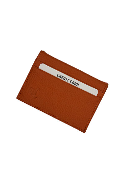 Velvoria Orange Genuine Leather Unisex Card Holder Wallet