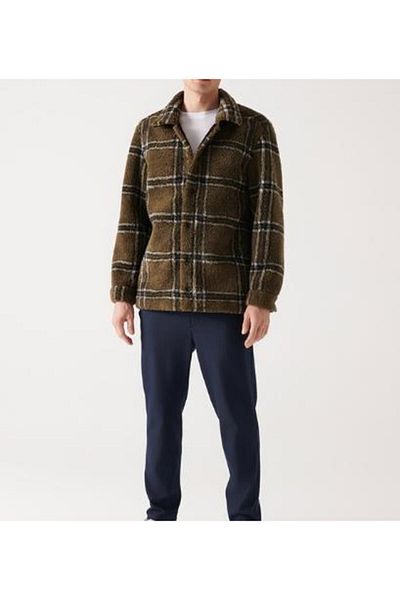 Pierre Cardin Ανδρικό μαύρο δερμάτινο παλτό Theo Fur Collar, Faux Leather